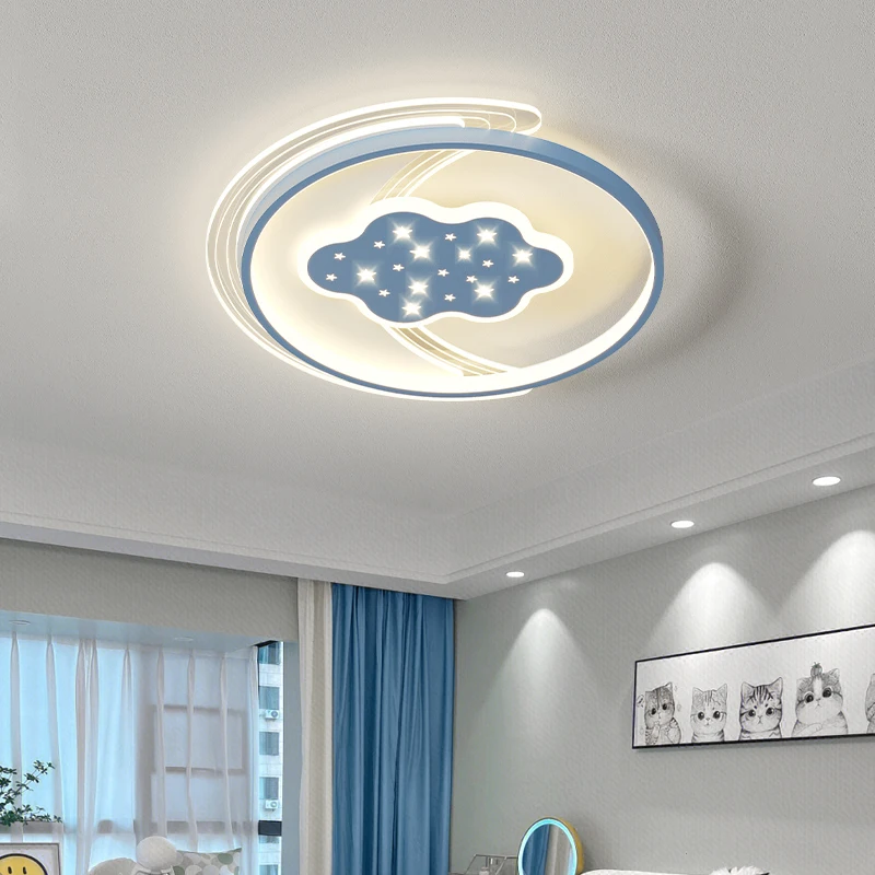 

BLUE Cloud KIDS LIGHTS Household Star Ceiling Lamp For Living Room LED Lighting Study Lustres Children Decoration Lamparas 2024