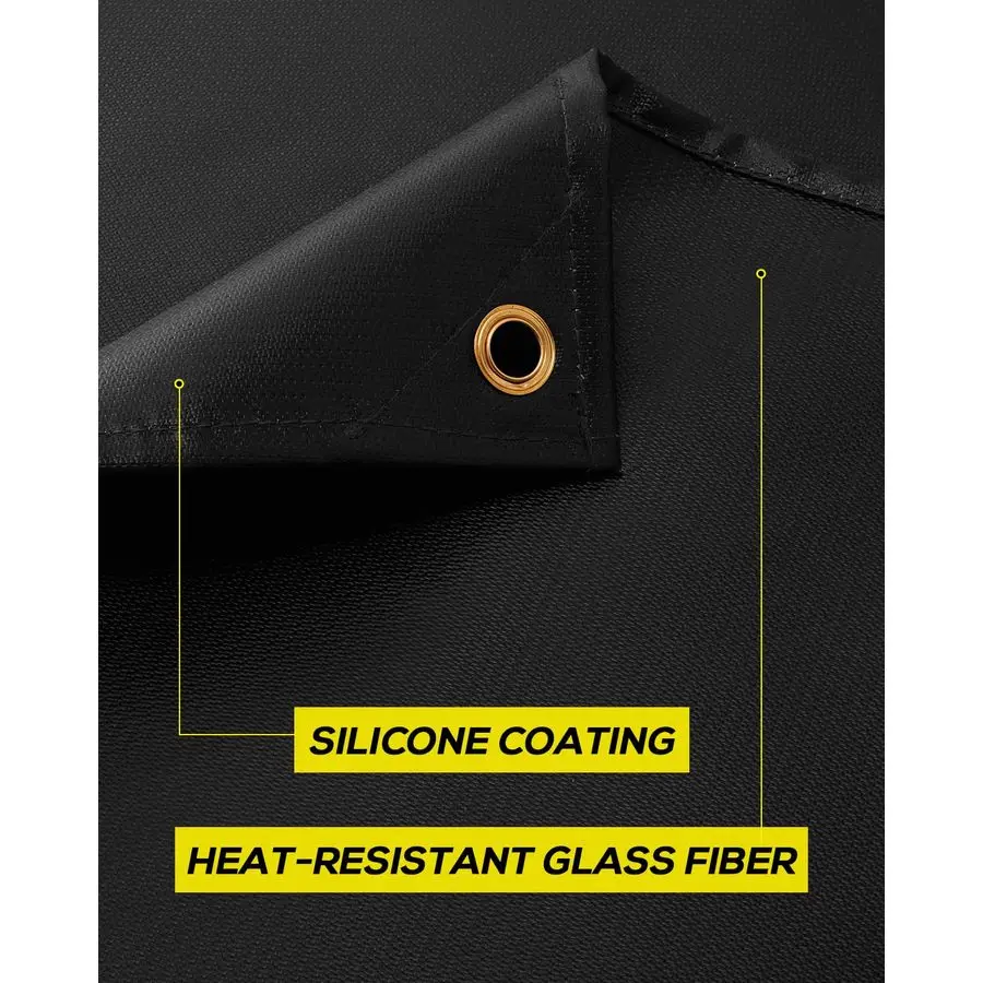 بطانية لحام، بطانية حريق من الألياف الزجاجية المطلية بالسيليكون مقاس 4 × 6 أقدام، بطانية لحام مقاومة للحريق، مصممة للاستخدام المنزلي والخارجي