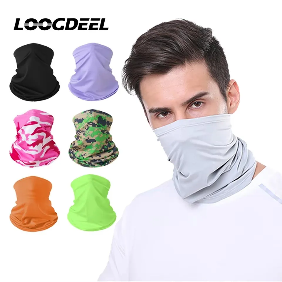 LOOGDEEL Sun Protection Bib Spring and Summer Motorcycle Neck Cover Sports Magic Bandana Riding Mask Full Face Outdoor Ice Silk