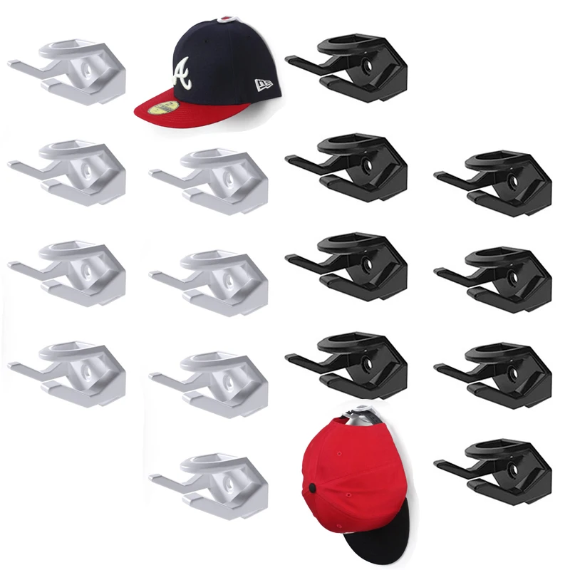 Hat Rack Baseball Caps Hooks Hangers Adhesive Hat Display Hooks Cap Organizer Holder for Wall Door Closet Bedroom