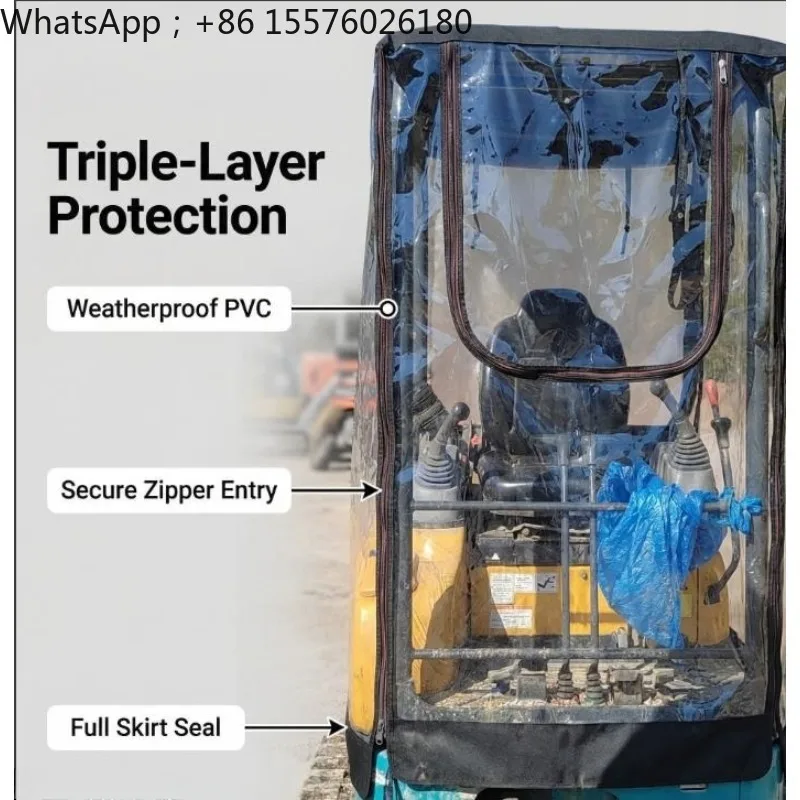 1PC Mini Excavator Car Cover Warm Awning Thickened Pvc Windproof For Yanmar 17