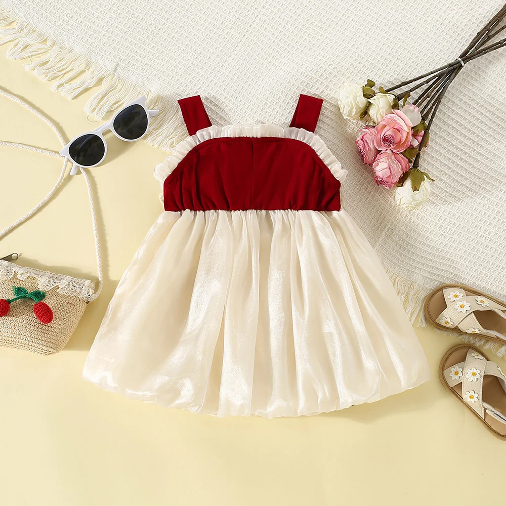 Baby Girls' Dress Summer Lovely Bow Mesh Princess Girls' Dress Sweet Birthday Party Baby Dress Baby Girl Clothing