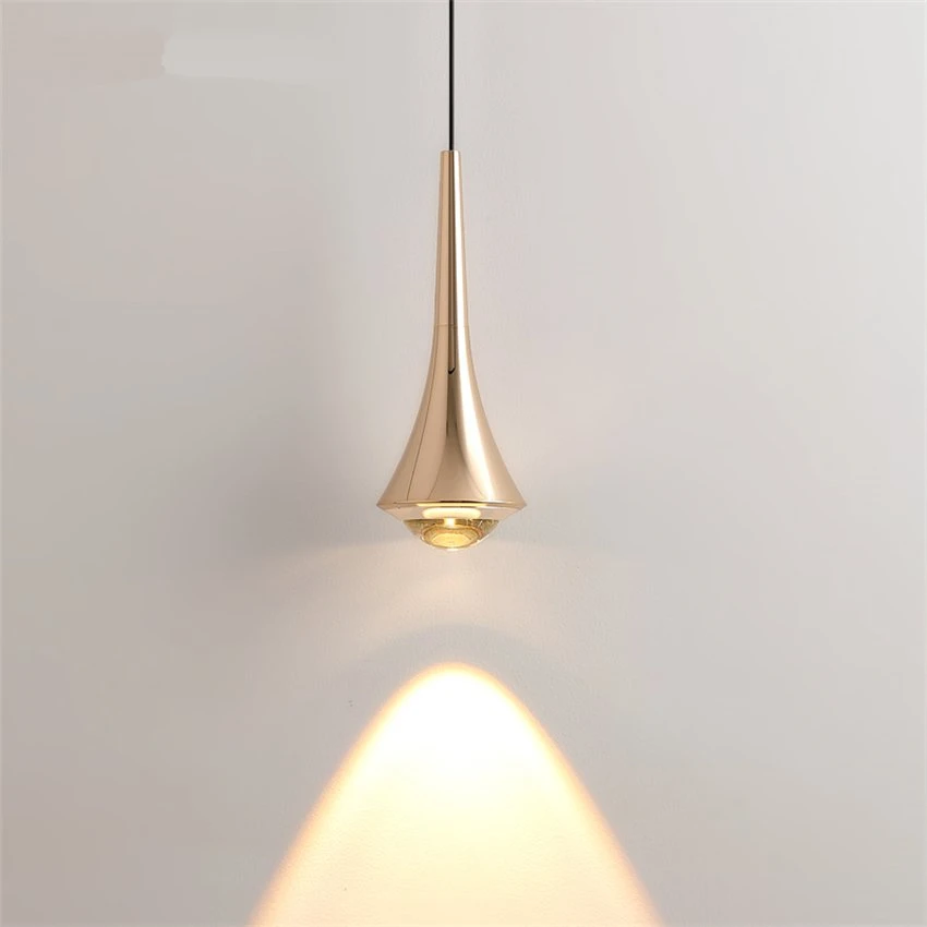 Luxury aluminum LED water drop pendant lights bedroom bedside lamp Nordic modern living room decorative pendant lamps fixtures