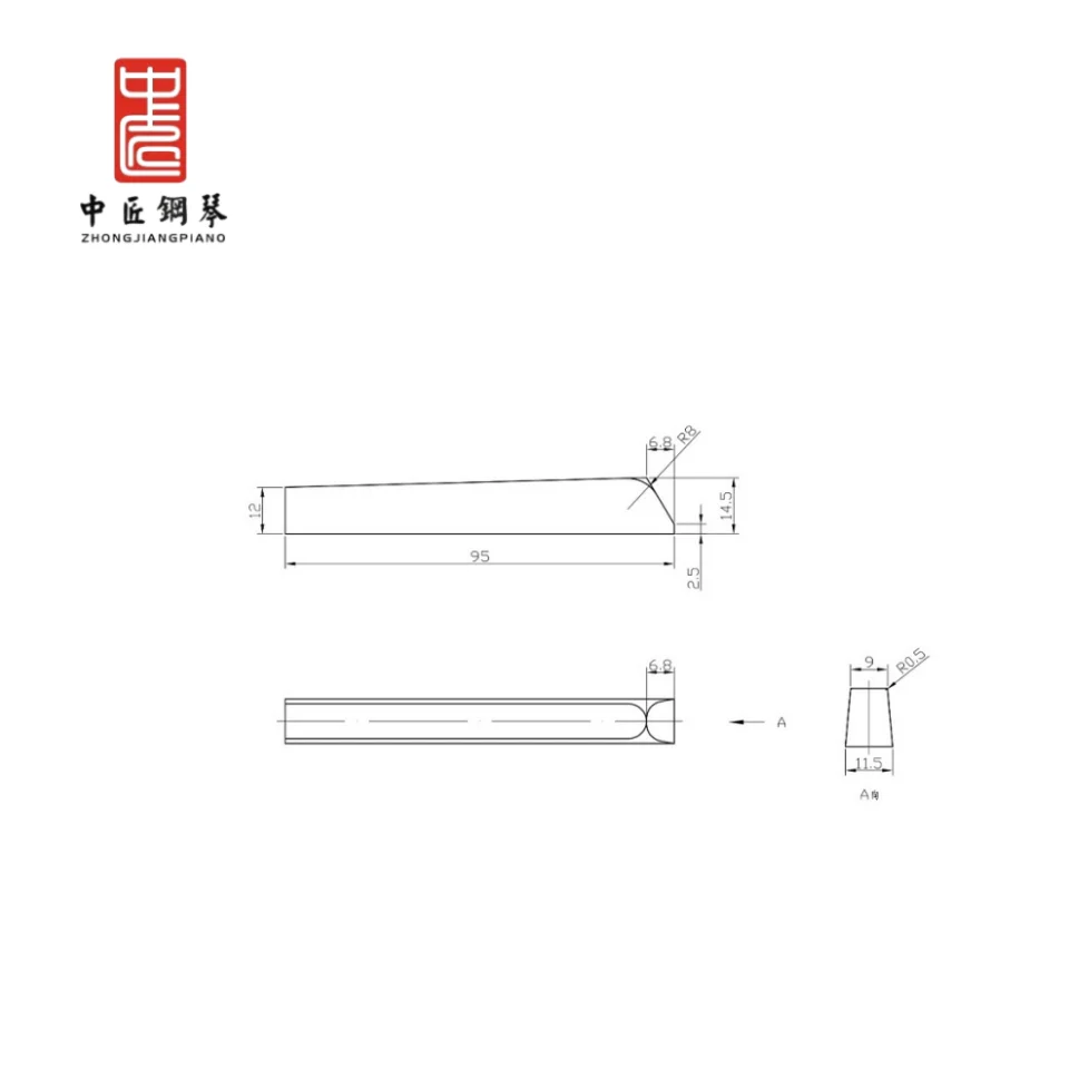 High quality Piano Repair Tools Black Key Piano Accessories Spare Parts Black (Ebony + Annatto Material)( Ebony Material)
