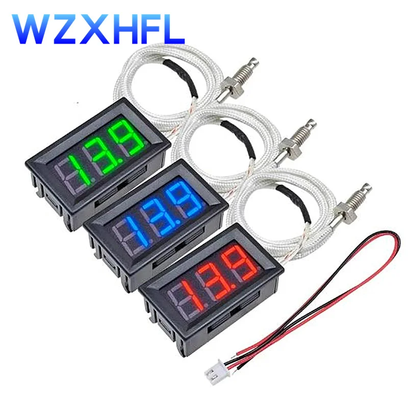 1Pcs Industrial High Temperature K-Type M6 Thermocouple Thermometer 12V -30~800 Degree Digital Temperature Meter Tester XH-B310