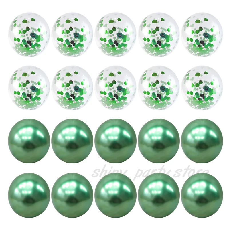 

20pcs Set Gold Silver Green Chrome Balloon Confetti Balloons Wedding Valentine's Day Baby Shower Birthday Party Decorations