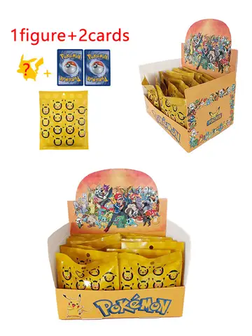Figure Anime Pokemon Scatola cieca Figurina Pikachu con carta giocattolo Natale Halloween Bambole in PVC Ciondolo per regali per bambini