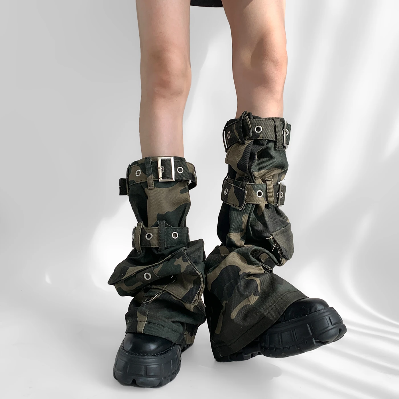 

Nighttime Studio Punk Sle Workwear Leggings Women Summer Spicy Camouflage Belted Long Tube So Covers Faionable ape Le...