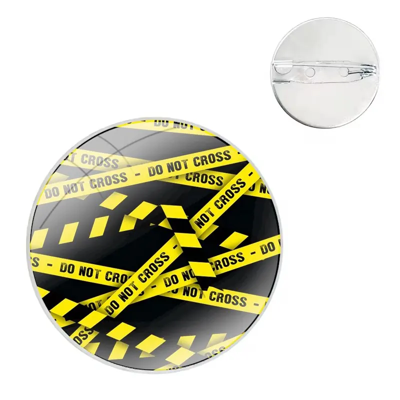 Yellow bundle crime scene Badge Brooch Pin Accessories For Clothes Backpack Decoration gift