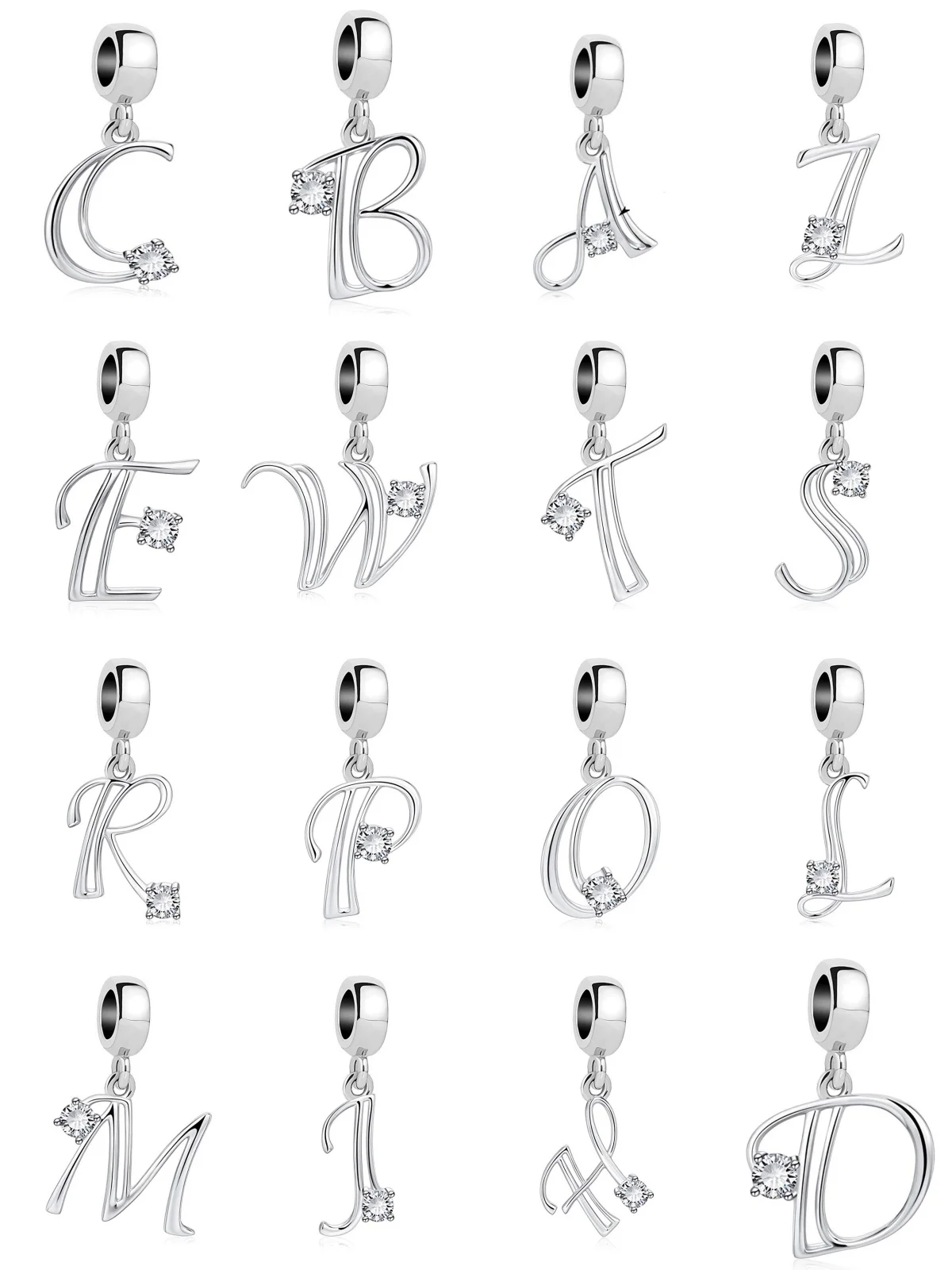 

26 бусин с алфавитом A-Z, стерлинговое серебро 925 пробы, подвеска с надписью LOVE, подходит для оригинального браслета, подвески, браслета с цирконием CZ, ювелирные изделия из бисера