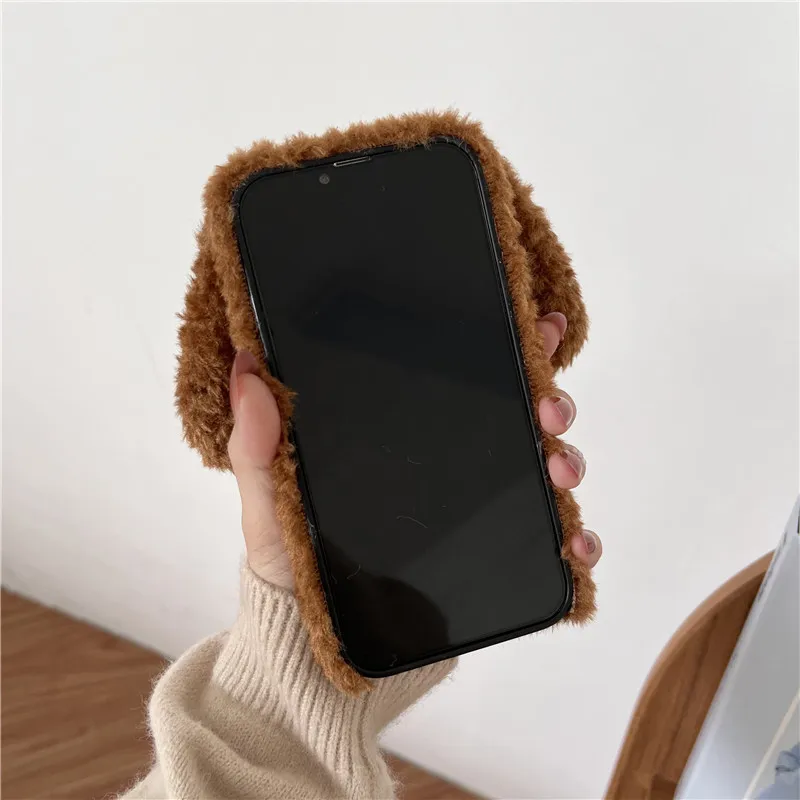 3D-Teddy-Hund-Flauschige Handyhlle fr iPhone 15 14 13 Pro Max 12 Mini 11  X XS Max XR 6 7 8 Plus SE 2 Plsch-Haar-Fluis-Spielzeug-weiche Hlle -  AliExpress 202192403