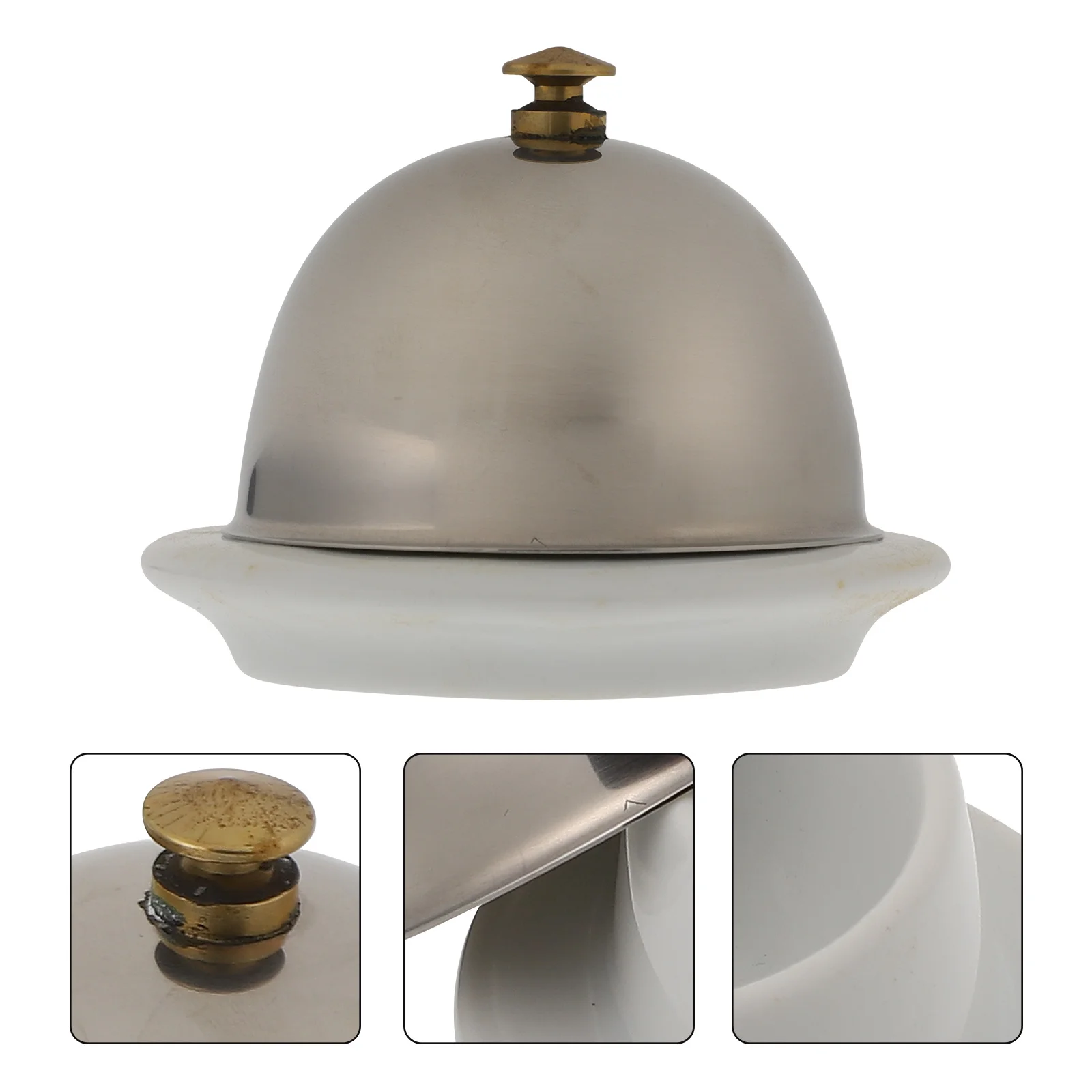 

1Pcs Butter Dish Ceramic Dish Smooth Surface Stainless Steel Lid Dustproof for Butter Cheese Sauce Dessert Snacks Serving Plate