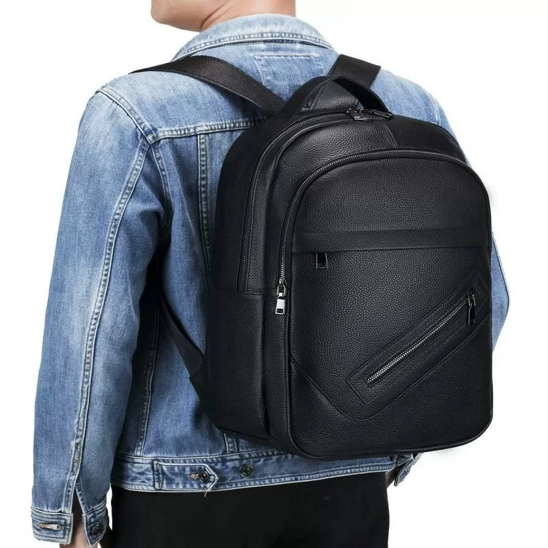 Mochila negra de cuero genuino - Leather Work Rucksack Mens reseña y precio