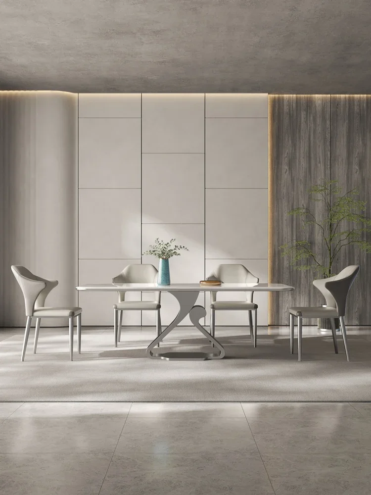 

Bright slate Italian minimalist modern luxury high-end designer rectangular dining table