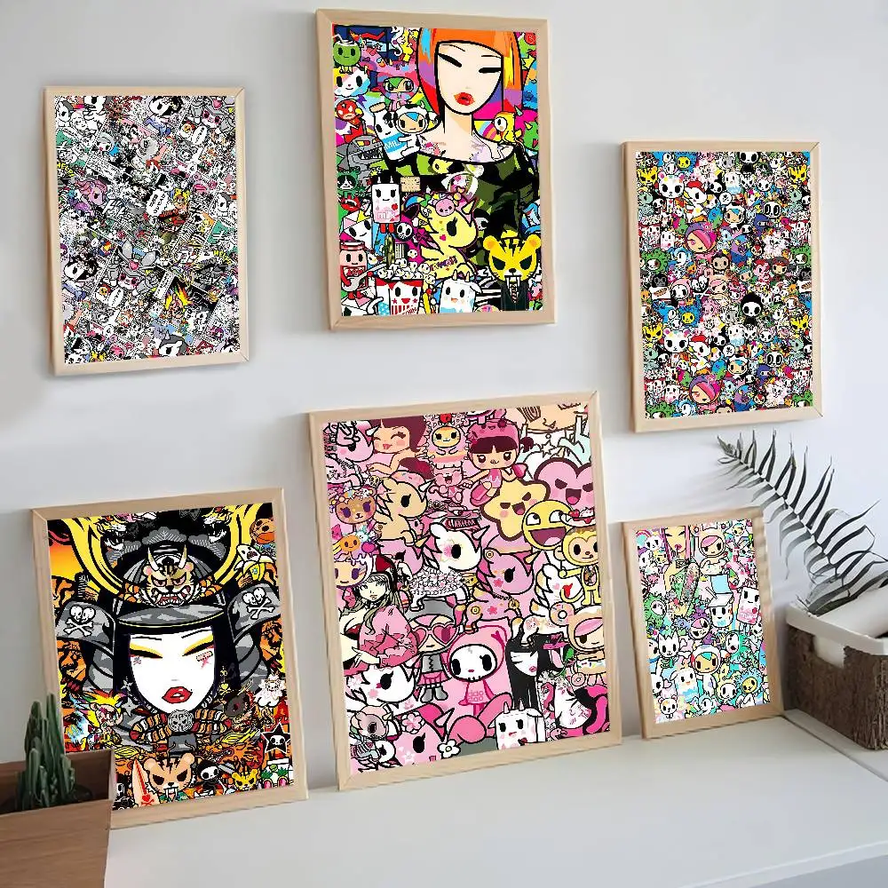 Japan T-Tokidokis Anime Posters Sticky Whitepaper Sticker DIY Room Bar Cafe Kawaii Room Decor