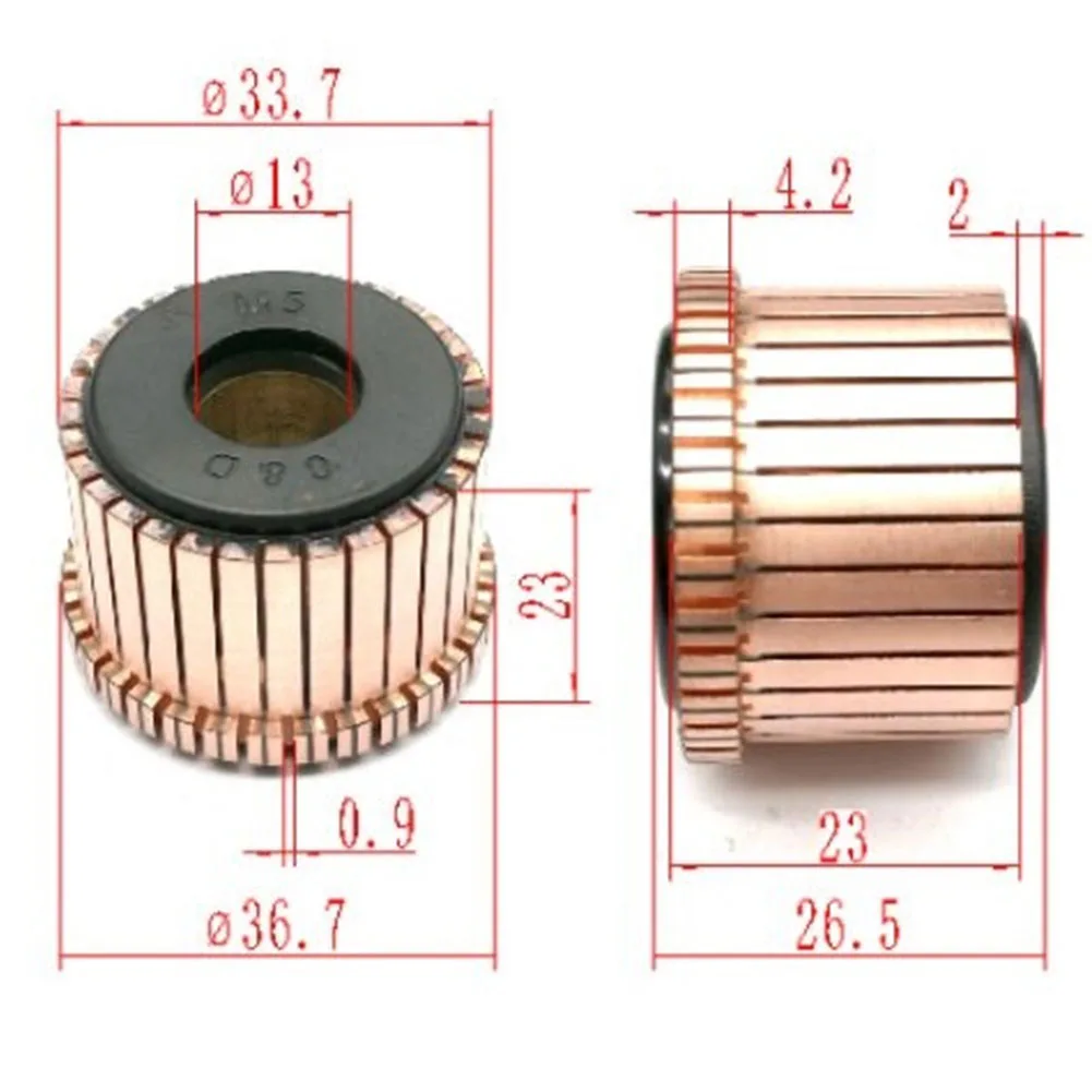 가정용 구리 전기 부품, 32P 16P 12P 톱니 구리 바, 전기 모터 정류자, 33.7x13x23(26.5) mm, 8x26x17.6mm, 1 개