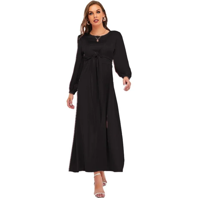 

2025 NEW Satin Abayas for Women Islam Abayat Islamic Clothing Ramadan Abaya Dubai Turkey Tunic Kaftan Caftan Eid Dresses