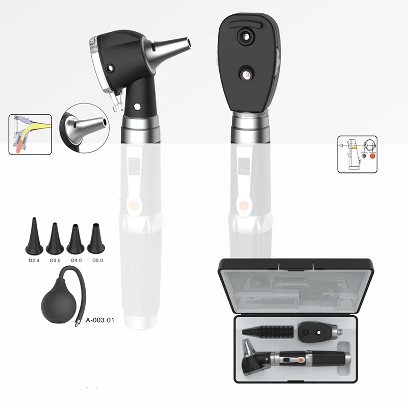 

Handheld Portable Medical Fiber Optic Ear Otoscope Endoscope Ear Eye Examination ent Set Ophthalmoscope Otoscope