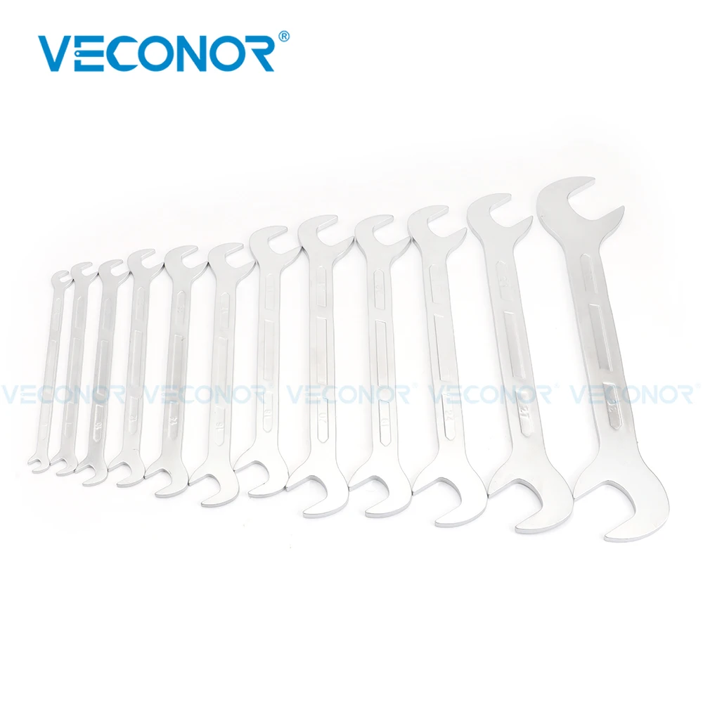 

12Pcs Combination Wrench Set with Inclined Opening Drop Forged Steel Dull Polished Surface