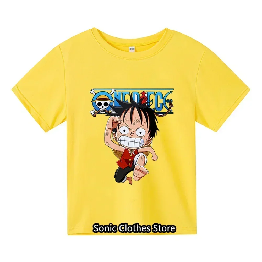 2024 Summer Cartoon Anime Printed Children's T-shirt for Boys and Girls Aged 3-14, Fashionable and Casual Short Sleeves