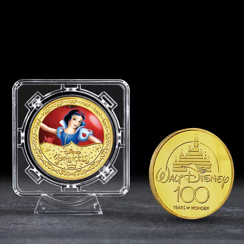 Disney Frozen Aisha Commemorative Gold Coins Anime Figure Princess Anna Non-currency Collectibles Gold  Crafts Children's Gifts