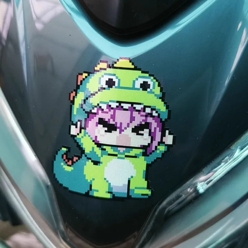 Pixel Style Anime Motorbike Sticker Vinyl Decal for Motorbike Side Panel Helmet Car Window Body Mobile Computer Electric Scooter view 4