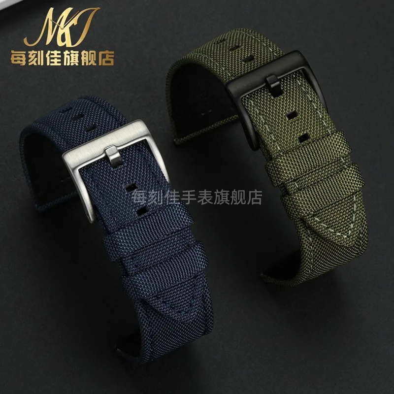 For Breitling blackbird  Avenger challenger man watch strap Black army green blue 22 man Nylon Canvas dermis watchband wristband