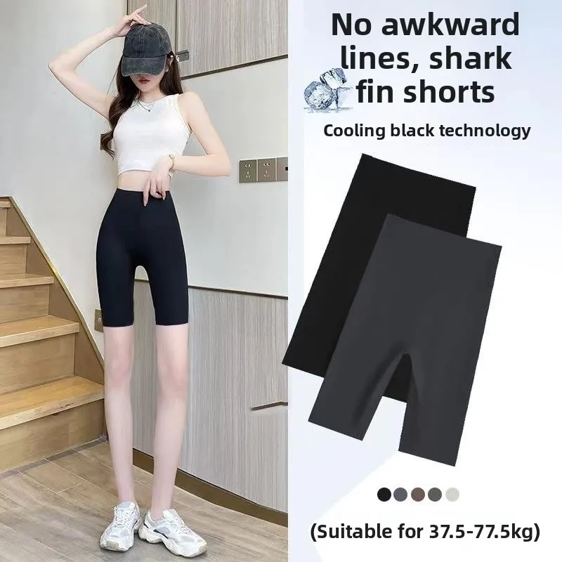 

Women's Swimming Shorts Flat-Cut Shark Design Anti-Light Bottoms Abdomen Control Swimming Suits Inner Wear Sport Fitness
