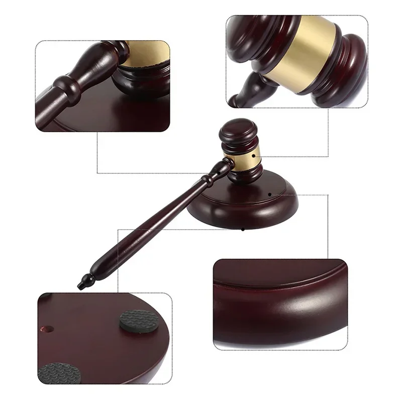 Wood Gavel Wooden Judge Hammered Handcrafted Delicate Wood Gavel For Lawyer Judge Auction Sale Decoration Hammer Set