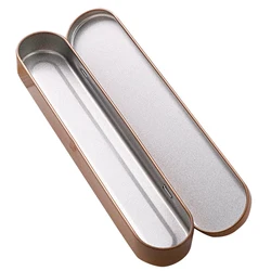 Mini Metal Pen Box Long Rectangle Cushion Metal Tinplate Box Fountain Pen Case Gift Box Stationery Supplies Storage Box Pen Case