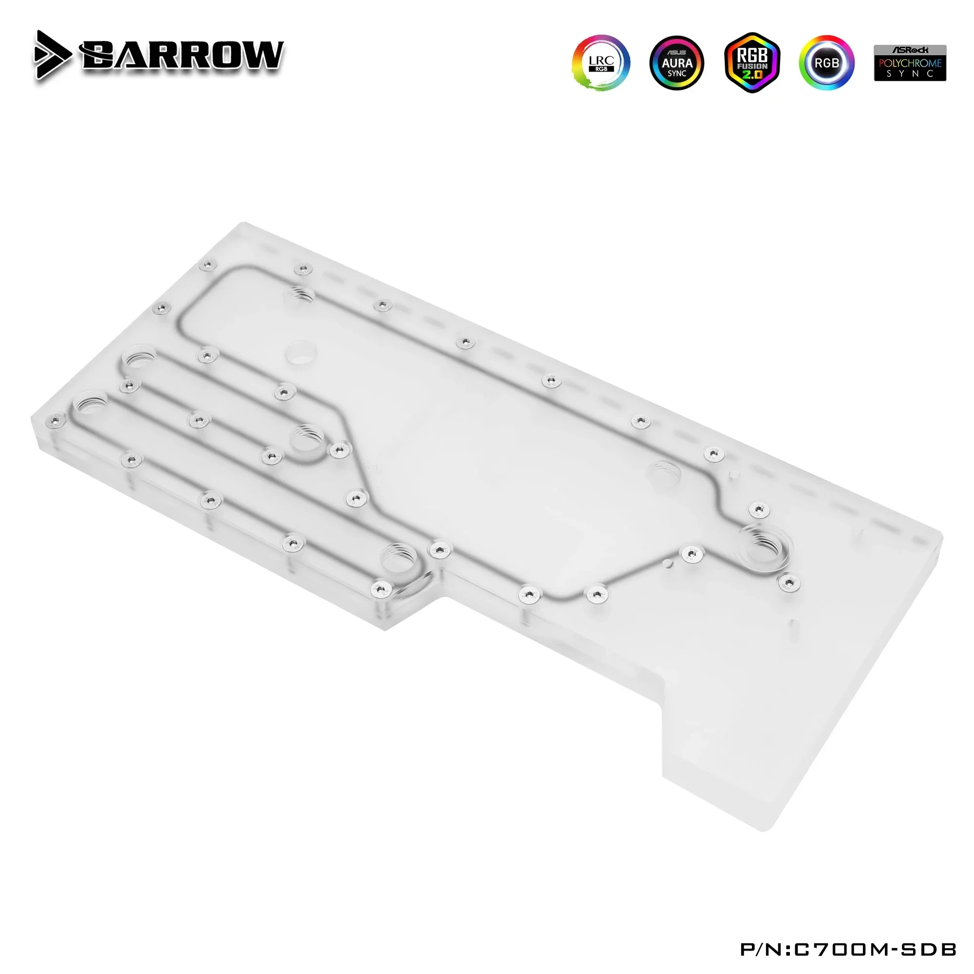 Imagem -05 - Barrow Distroplate Sistema de Refrigeração de Água Cooler Master C700m Case C700m-sdb pc Gaming 5v 3pin Waterway Board