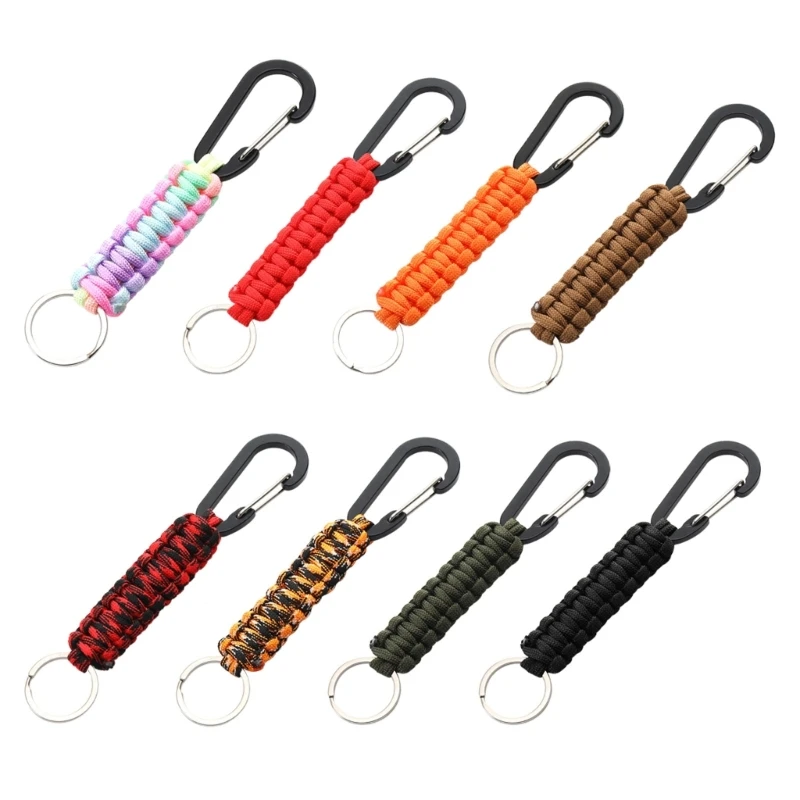 

Dropship 3 Pcs Paracord Keychains with Carabiner Braided Lanyard Keyring Outdoor Tool