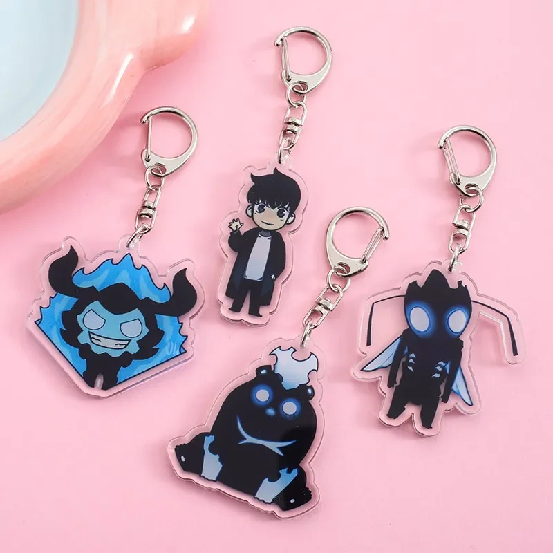 Anime Solo Leveling Acrylic keychain accessaries Cartoon funny Bag Pendant cute creative charm Car Keyring Friends Fans Gifts