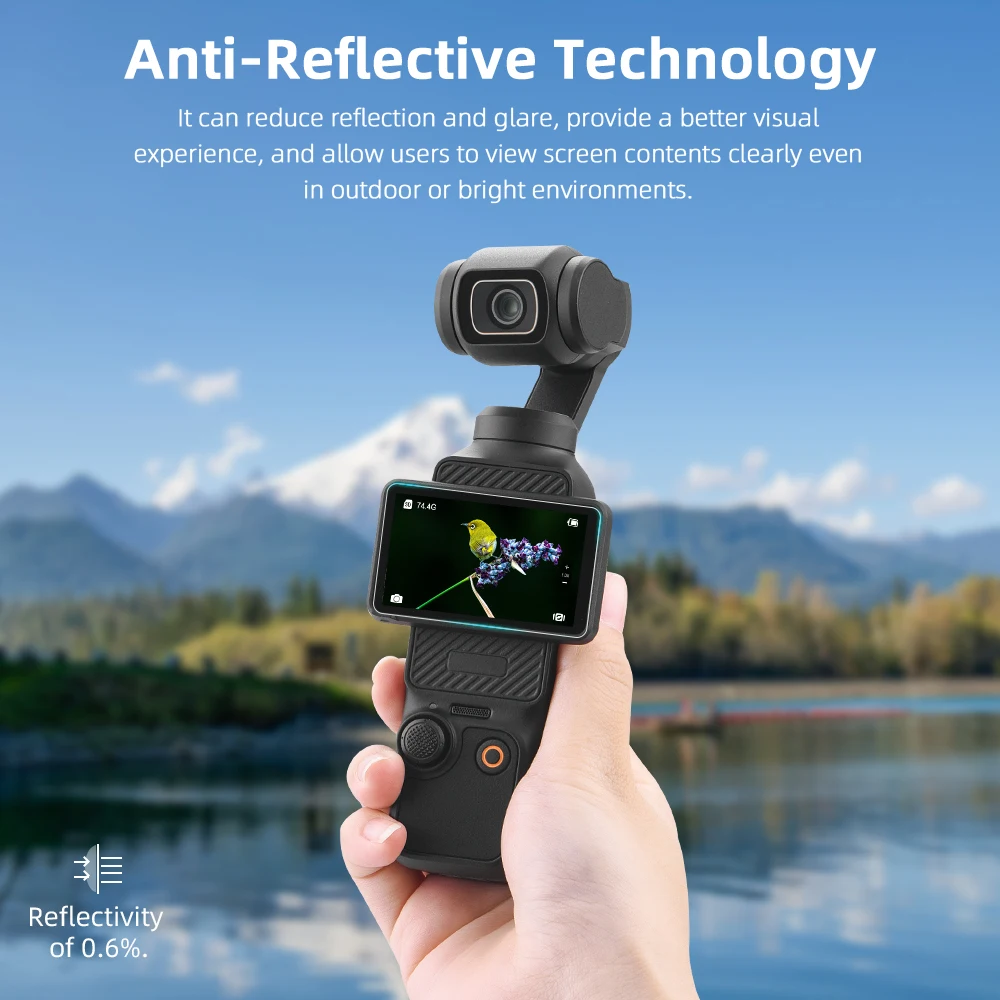 BRDRC Pocket 4 AR Screen Anti-Reflective Film HD Protective Film for DJI Pocket 4 3 Accessories Anti-Scratch Cover