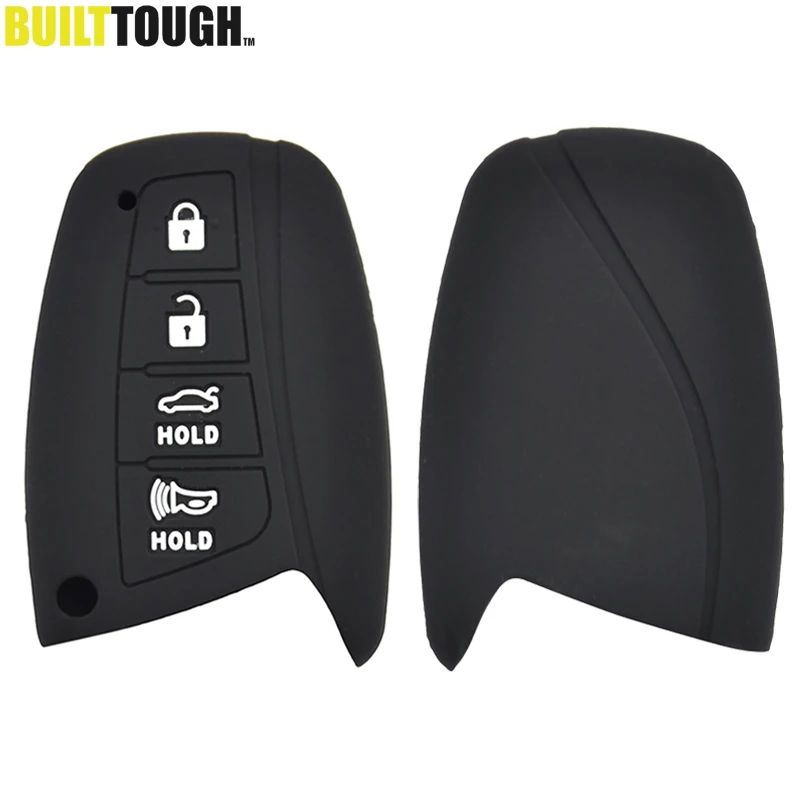 4 Buttons Silicone Car Remote Key Cover Key Case For Hyundai Genesis Santa Fe IX45 Equus Azera Fob Keyless Shell Skin Holder