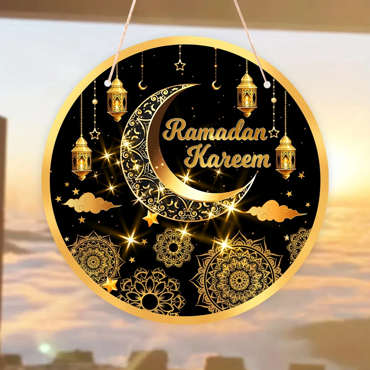 1set Eid Mubarak Door Hanging Flag Kareem Ramadan Decoration for Home 2025 Ramadan Islamic Muslim Party Decor Happy Eid Al Adha