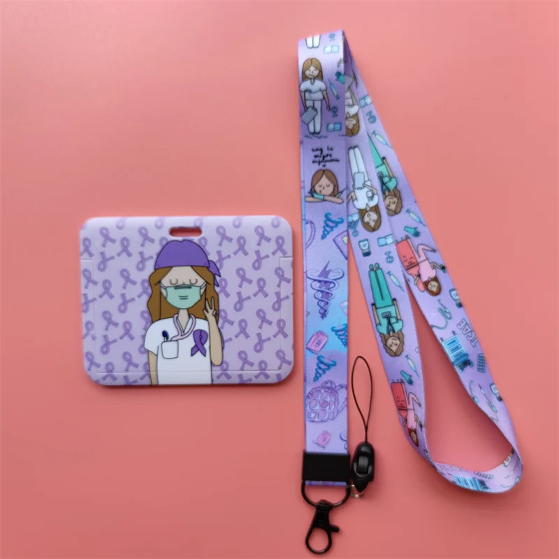 Arzt, Krankenschwester, horizontale Damen-Lanyards, Ausweishalter, Ausweishalter, zum Aufhängen von Seil, Lanyard, amüsantes Kartenetui, einziehbarer Clip – Detail 23