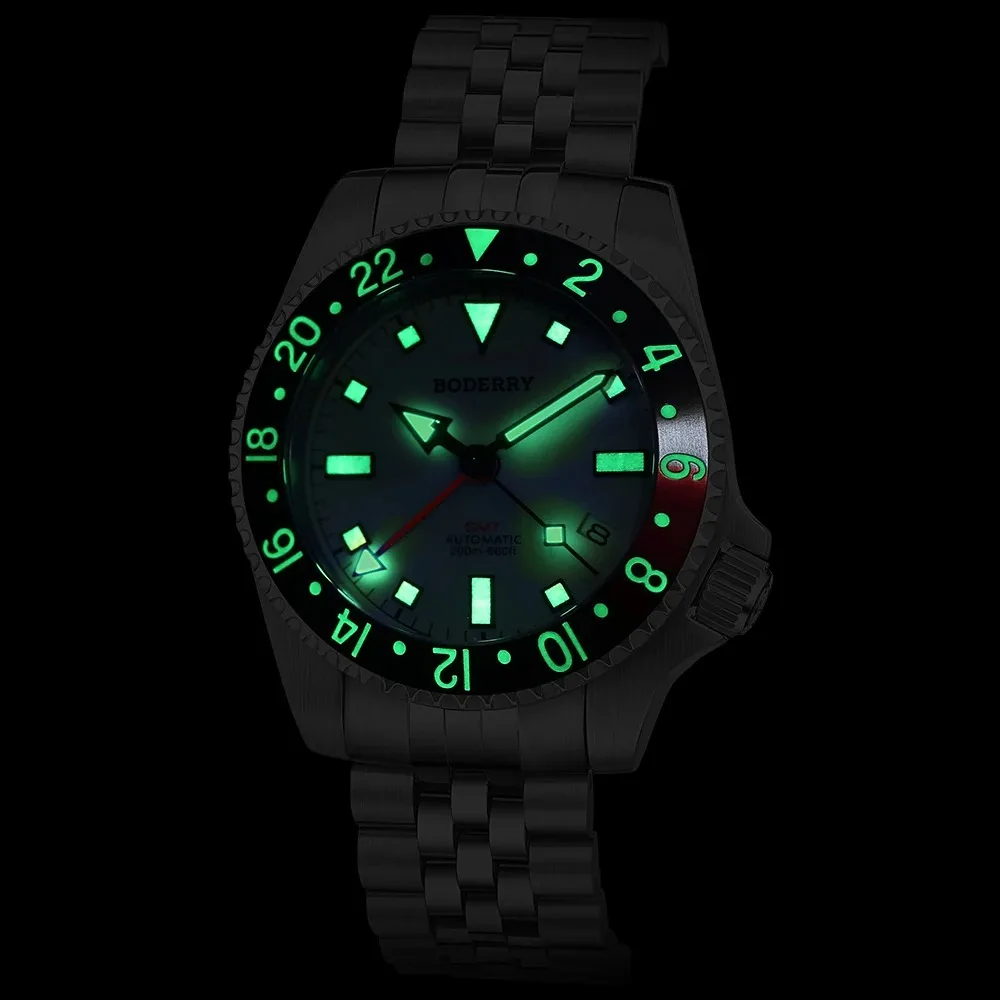 BODERRY hommes GTM montre 40mm militaire automatique mécanique montre-bracelet titane plongeur 200m étanche saphir lumineux Sport NH34