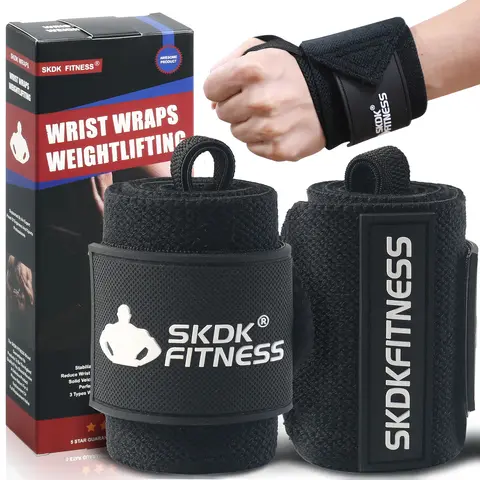 손목 랩 역도 후크 그립 핸드 바 체육관 피트니스 스포츠 붕대 풀업 파워 리프팅 장갑 내구성 훈련 손목 밴드