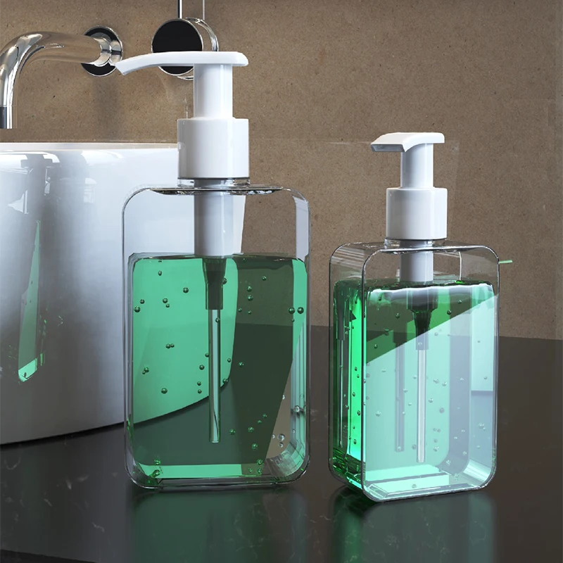 

200/300ml Square Soap Dispenser Countertop Lotion Bottle With Pump Bathroom Lotion Liquid Soap Dispenser Refillable Empty Bottle