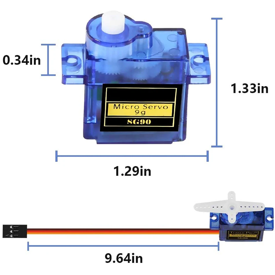 1/2/5 Pcs SG90/MG90S Servo Motor Micro Servo 9G Servo Motor for RC Robot Arm Helicopter Airplane Remote Control