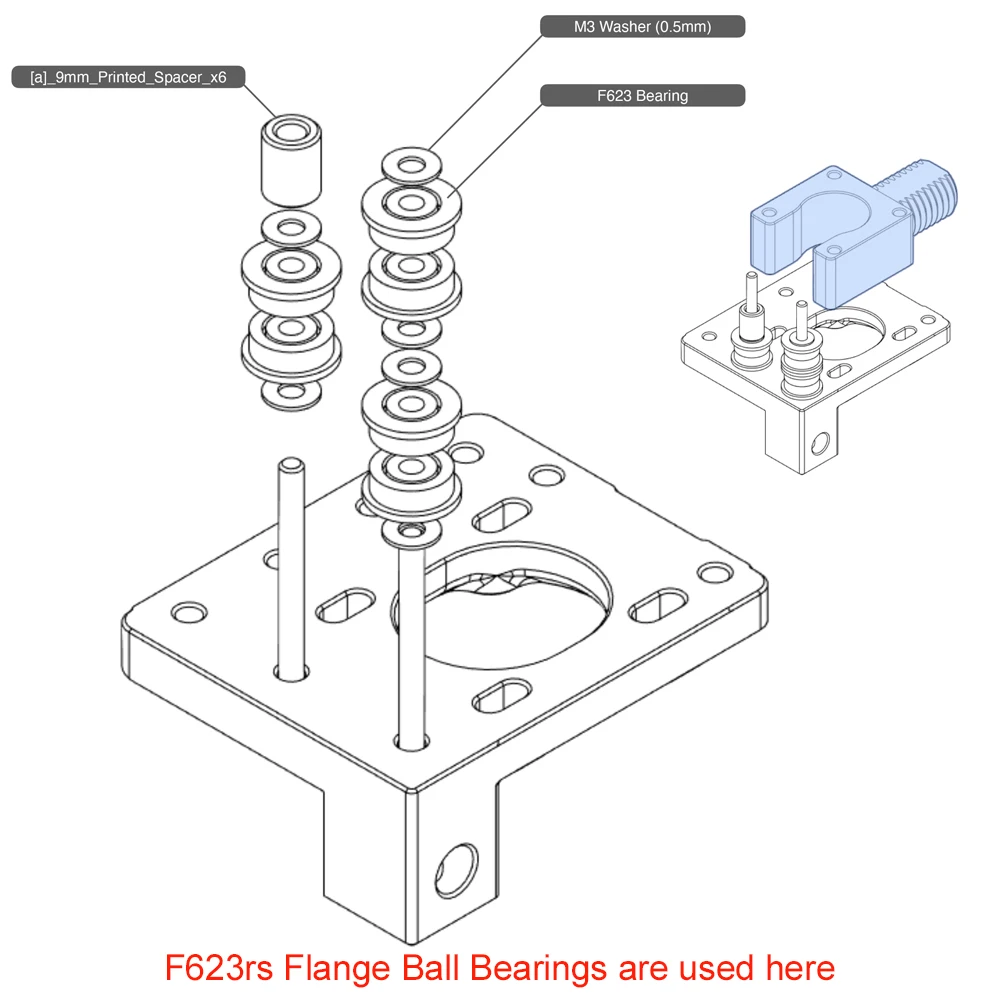 Obrázek 5: F623RS ložisko 3*10*4 mm ABEC-7 10uo ks, F623-2RS příruba záruka zaměření pro voron 0 hnutí, použít v A/B pohon units idlers XY kloub