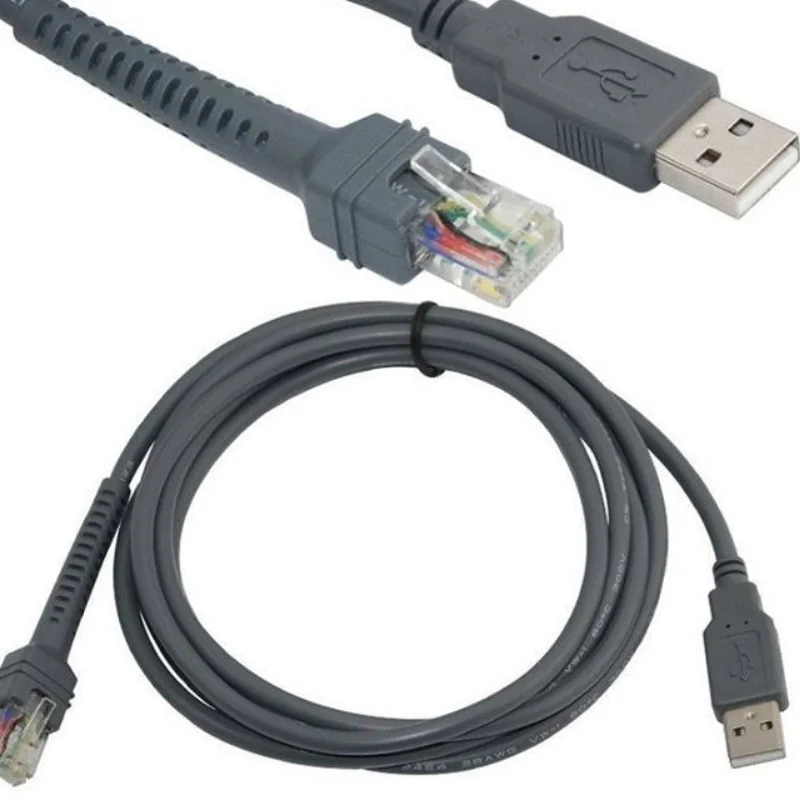 2M USB To RJ48 RJ50 Scanner Data Cable for LS1203 LS2208 LS4208 LS3008 CBAU01-S07ZAR Symbol Barcode Scanner Part Cable Drop Ship