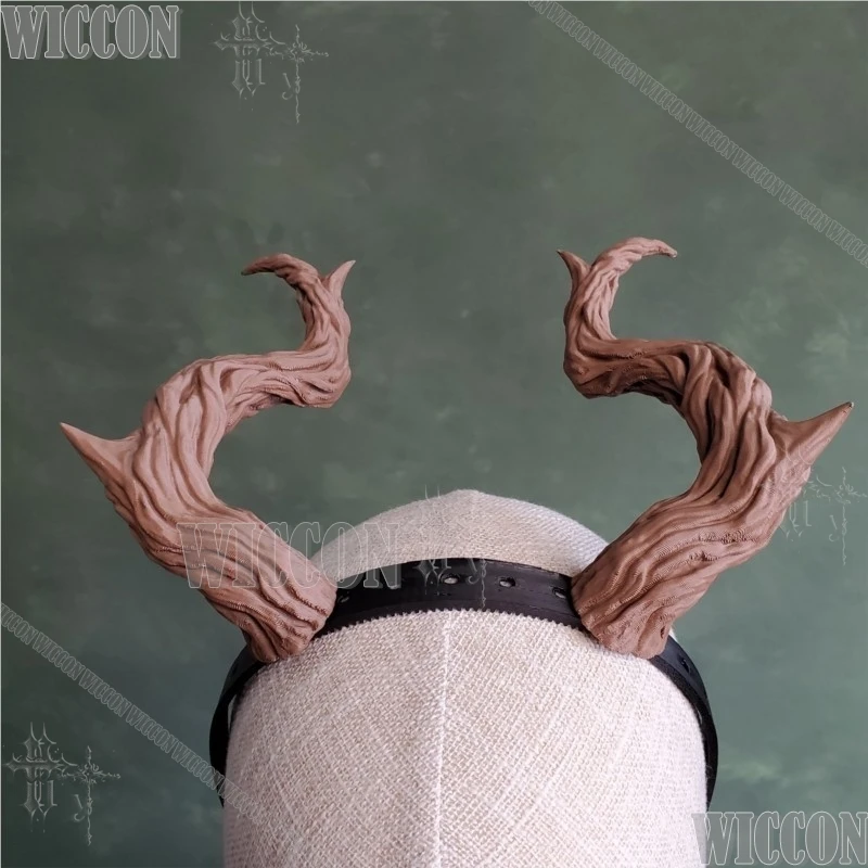 Diadema de Cuerno de Satiro con Ramas Retorcidas Marrón, Accesorio para Cosplay de Espíritu del Bosque, Fantasía Medieval, Halloween, Navidad, Carnaval, Eventos
