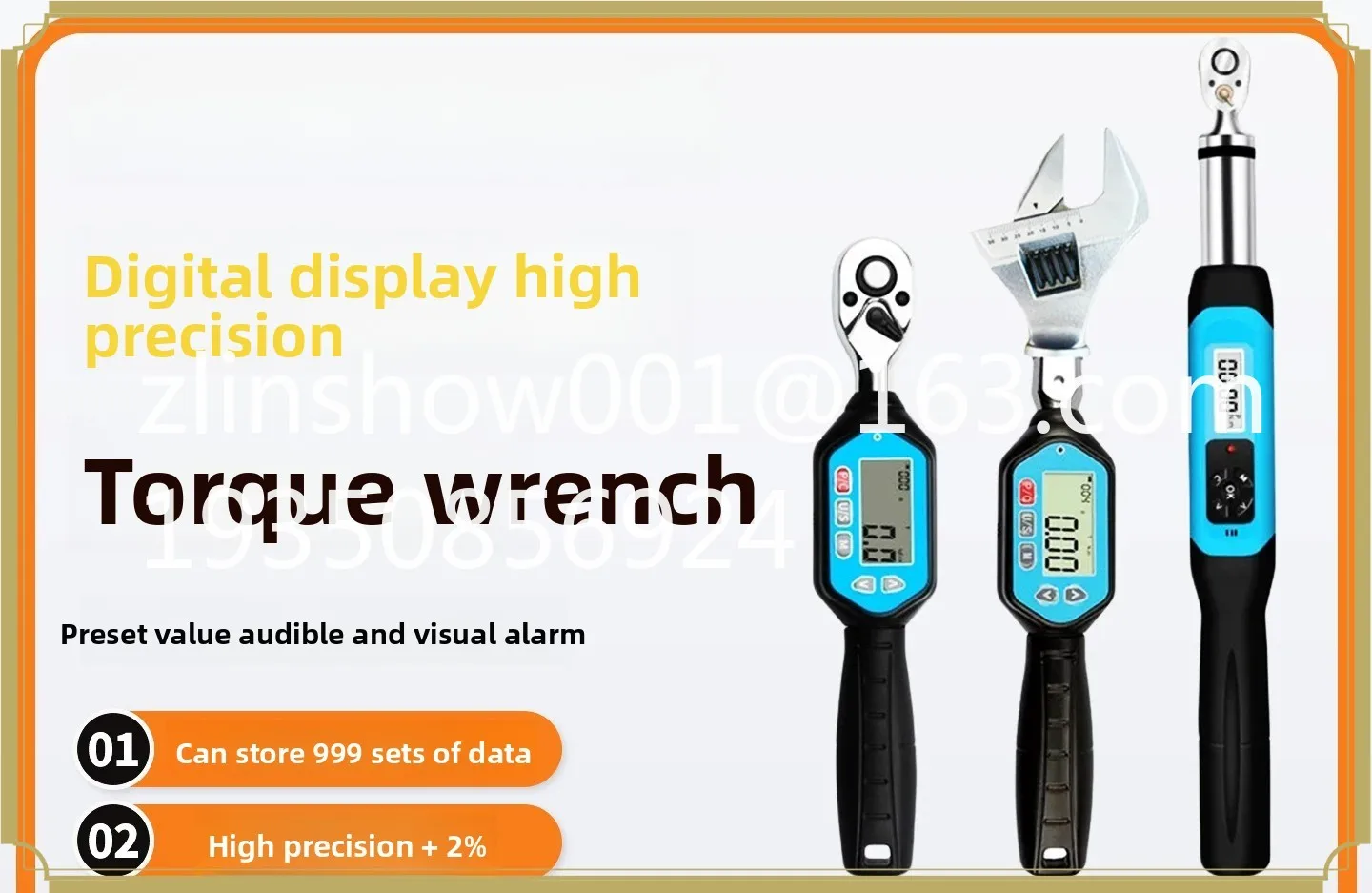

Digital torque wrench high precision torque adjustable maintenance replaceable head