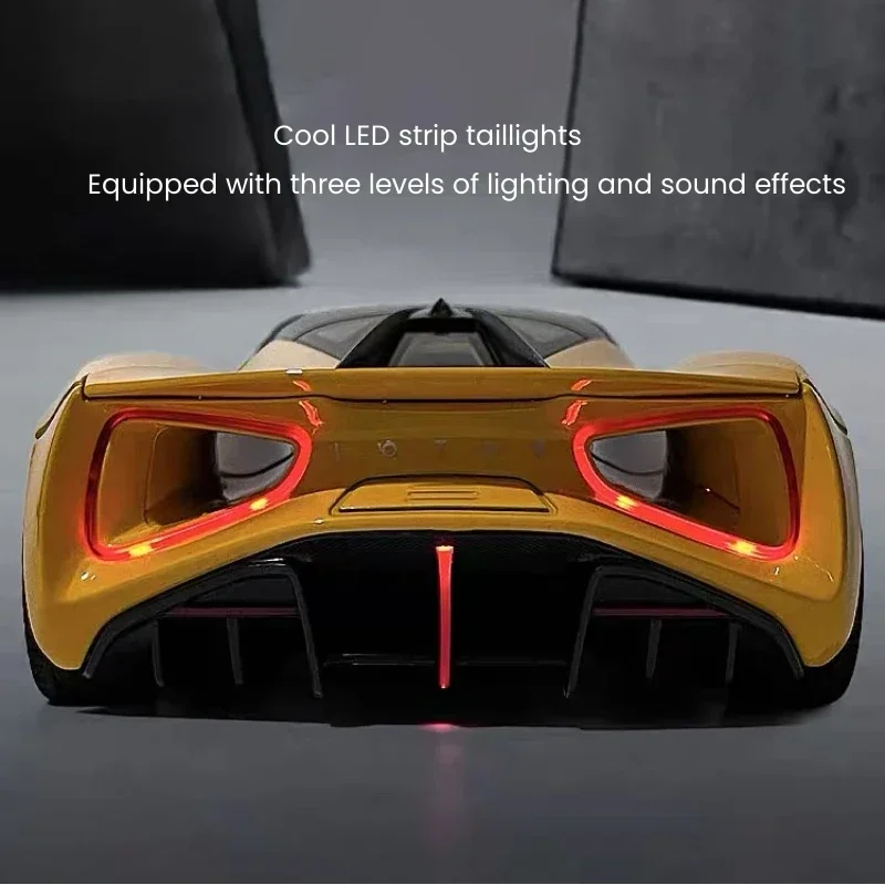 1:24 Lotus Car Evija EV Alloy Sports Car Model Diecast Metal Vehicles  Simulation Sound Light Toys Car Kids Gifts