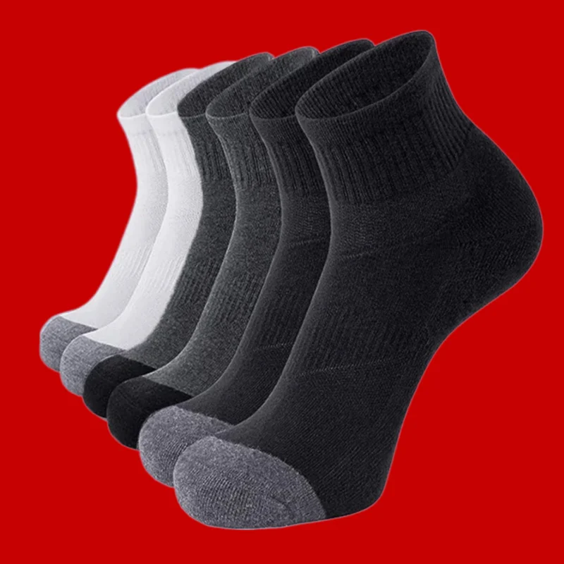 6/12 Paar hochwertige elastische Baumwoll socken Basketball-Sports ocken Frühling und Sommer Schwarz-Weiß-Herren-Kurz rohrs ocken