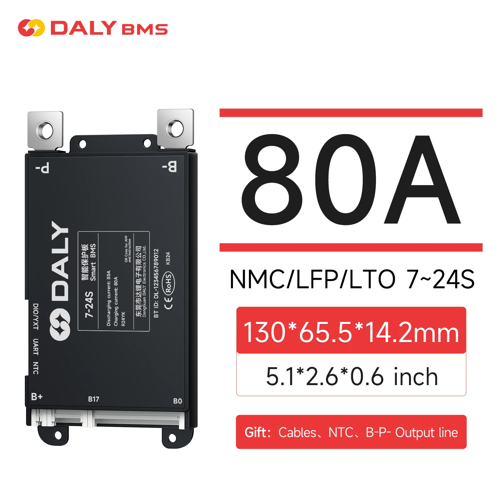 Daly Smart BMS 4S 6S 8S 12S 13S 14S 16S 17S 20S 24S Bluetooth BMS 30A 40A 60A 80A 100A 120A 150A 200A Lifepo4 Li-Ion LTO Batterie