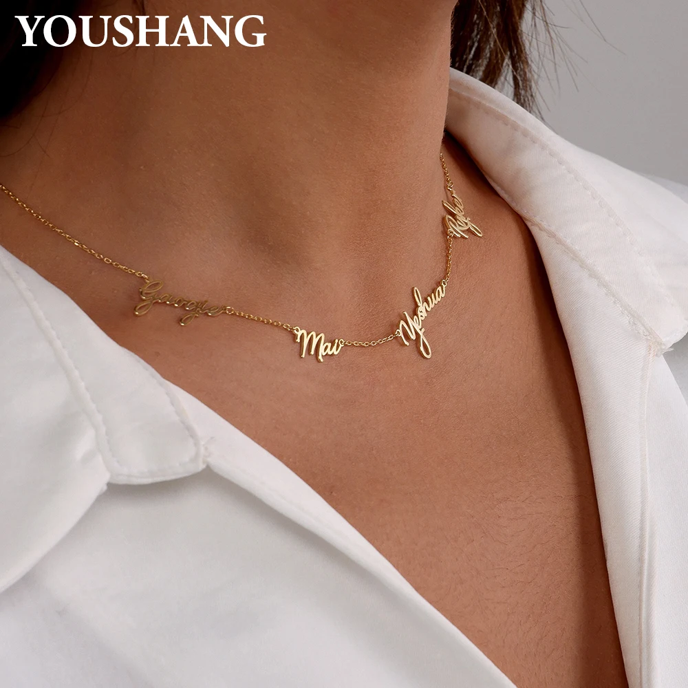 YOUSHANG 2026 Stainless Steel Multi-Letter Customized Name Necklace Fashion Pendant Jewelry Gift for Ladies Birthday