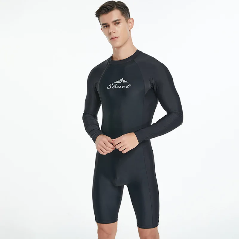 

Men Long Sleeve Quick Dry Nylon UV Protection Surfing Wetsuit One Piece Spearfish Beach Diving Suit Lycra Water Sports SwimWear